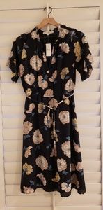 Floral LOFT tie waist dress